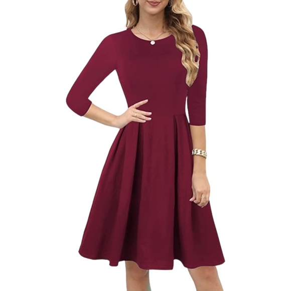 oxiuly Dresses & Skirts - Burgundy Dress